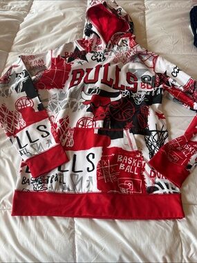 NBA Red White Youth Logo Pullover Hoodie